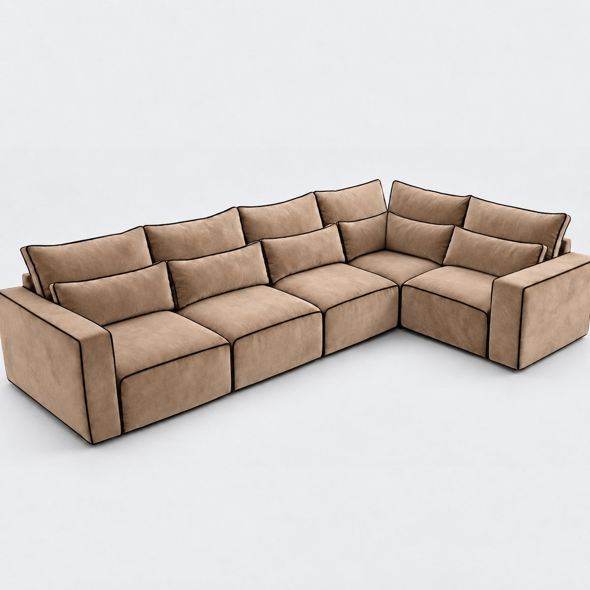 Maison 5 Piece Modular Single Corner Sofa in Caramel Mars