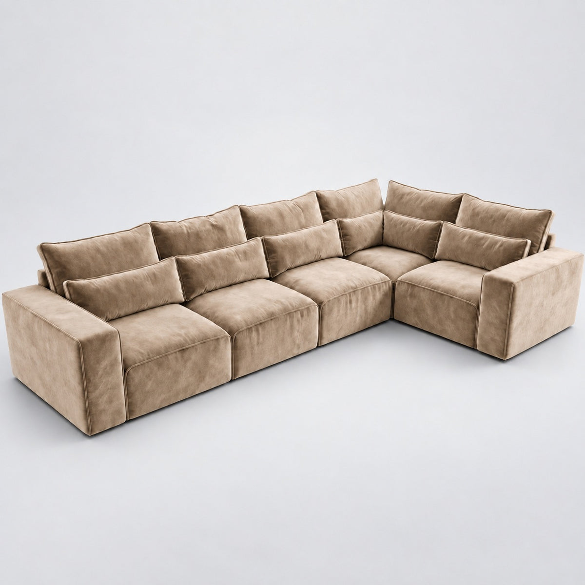 Maison 5 Piece Modular Single Corner Sofa in Champagne Mink