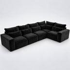 Maison 5 Piece Modular Single Corner Sofa in Midnight Noir