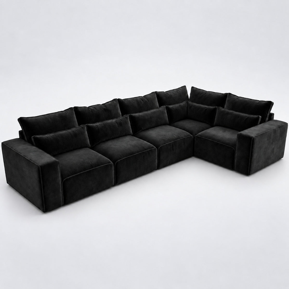 Maison 5 Piece Modular Single Corner Sofa in Midnight Noir
