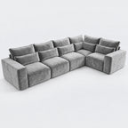 Maison 5 Piece Modular Single Corner Sofa in Smoked Steel