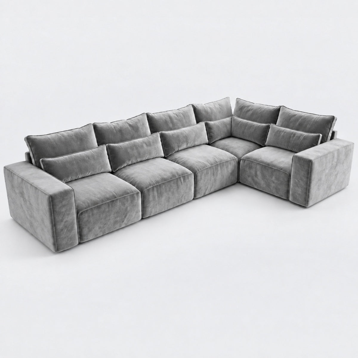 Maison 5 Piece Modular Single Corner Sofa in Smoked Steel