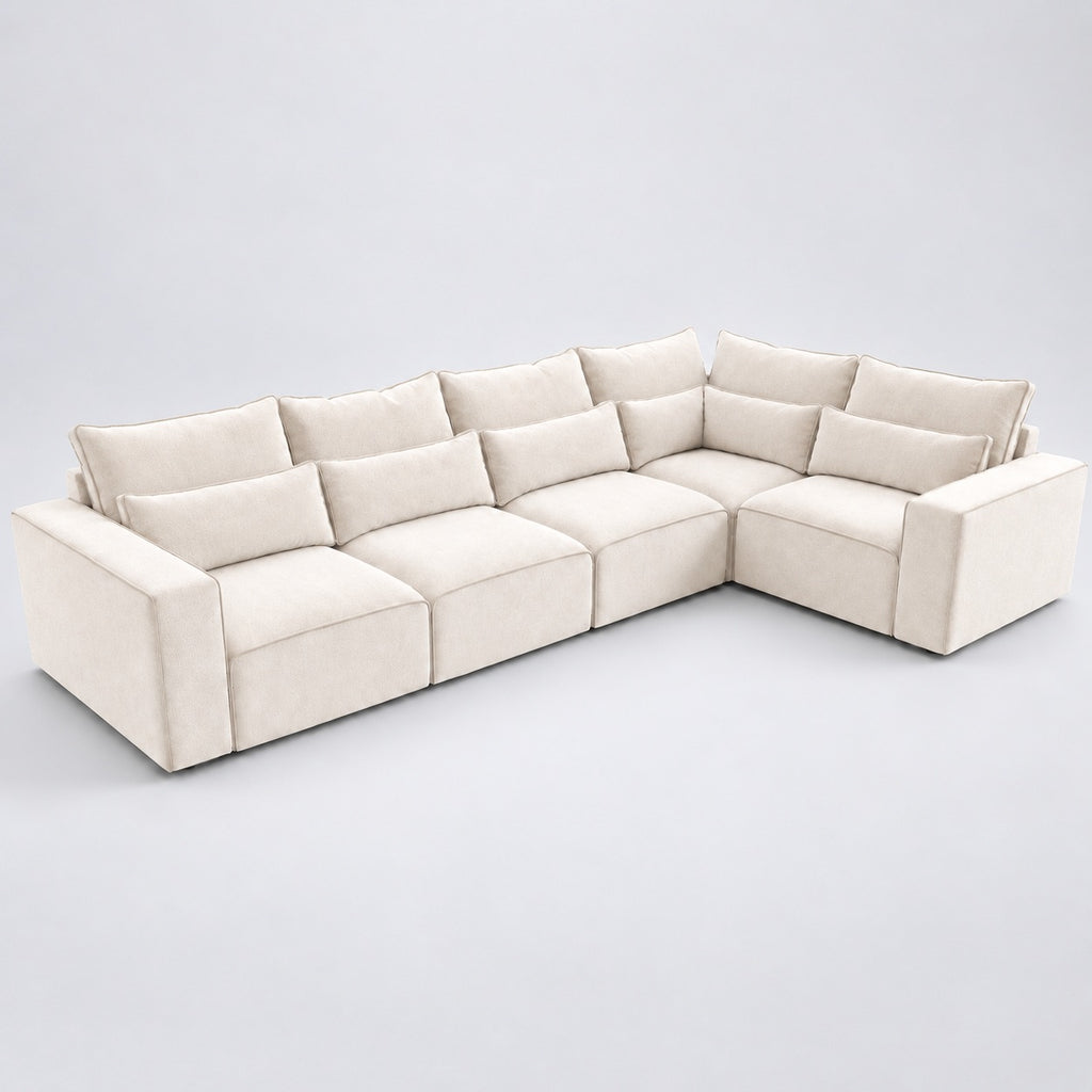 Maison 5 Piece Modular Single Corner Sofa in Vanilla Cream
