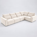Maison 5 Piece Modular Single Corner Sofa in Vanilla Cream