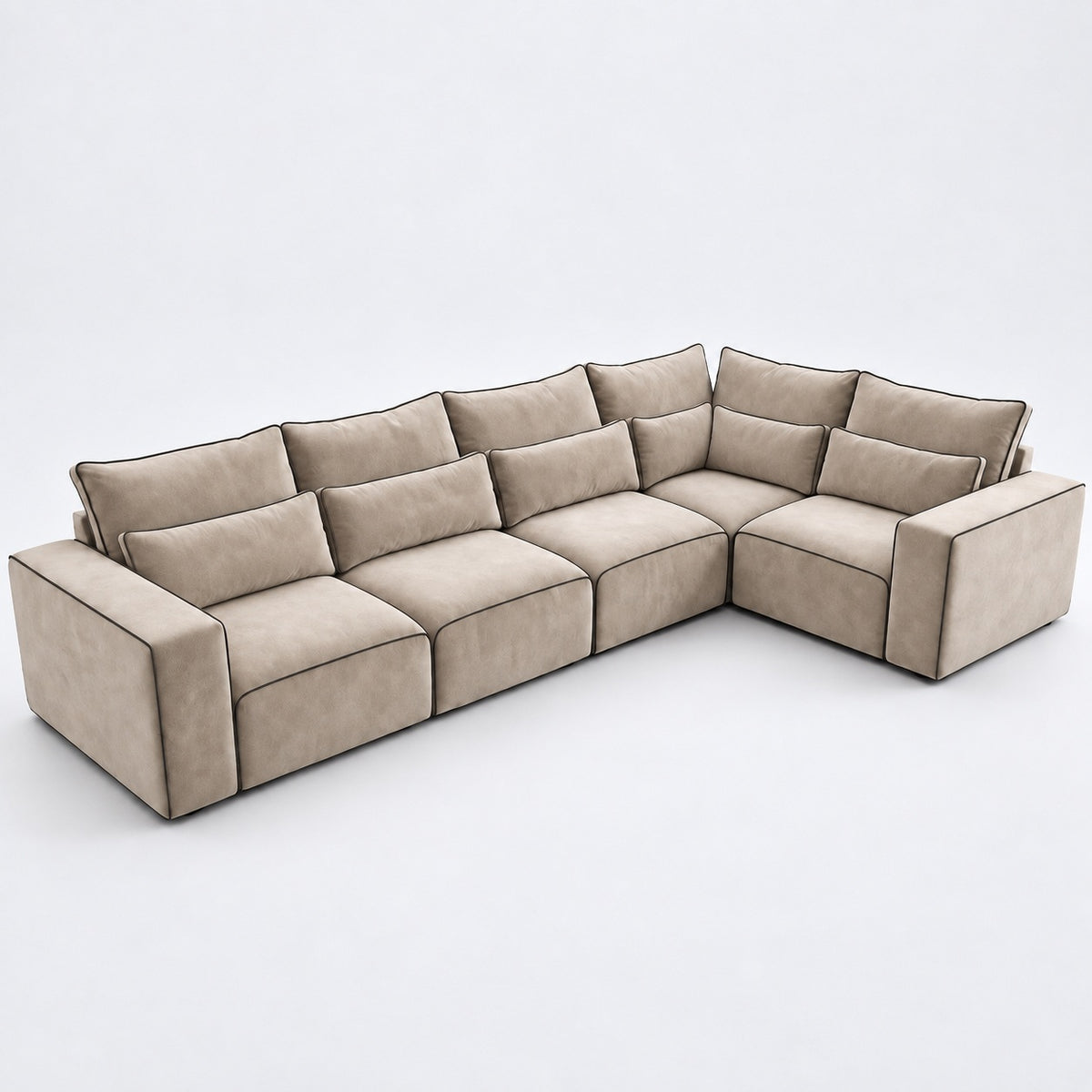 Maison 5 Piece Modular Single Corner Sofa in White Truffle
