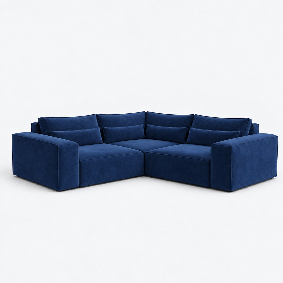 Maison Small Double Corner Sofa in Pacific with lumbar cushions