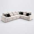 Maison 6 Piece XL Modular Corner Sofa Closed End - Vanilla Cream
