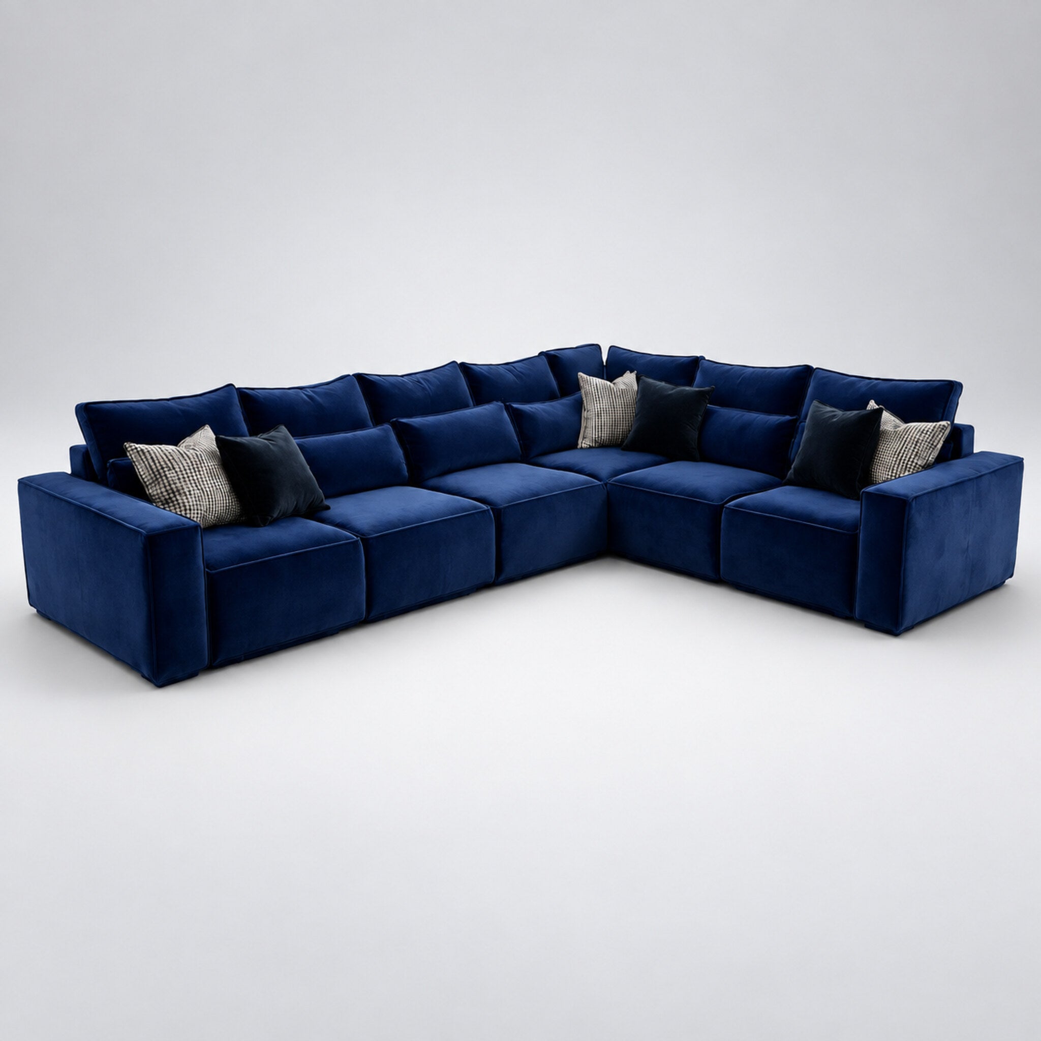 Maison 6 Piece XL Modular Corner Sofa Closed End - Pacific