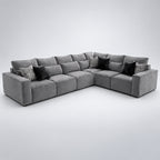 Maison 6 Piece XL Modular Corner Sofa Closed End - Smoked Steel