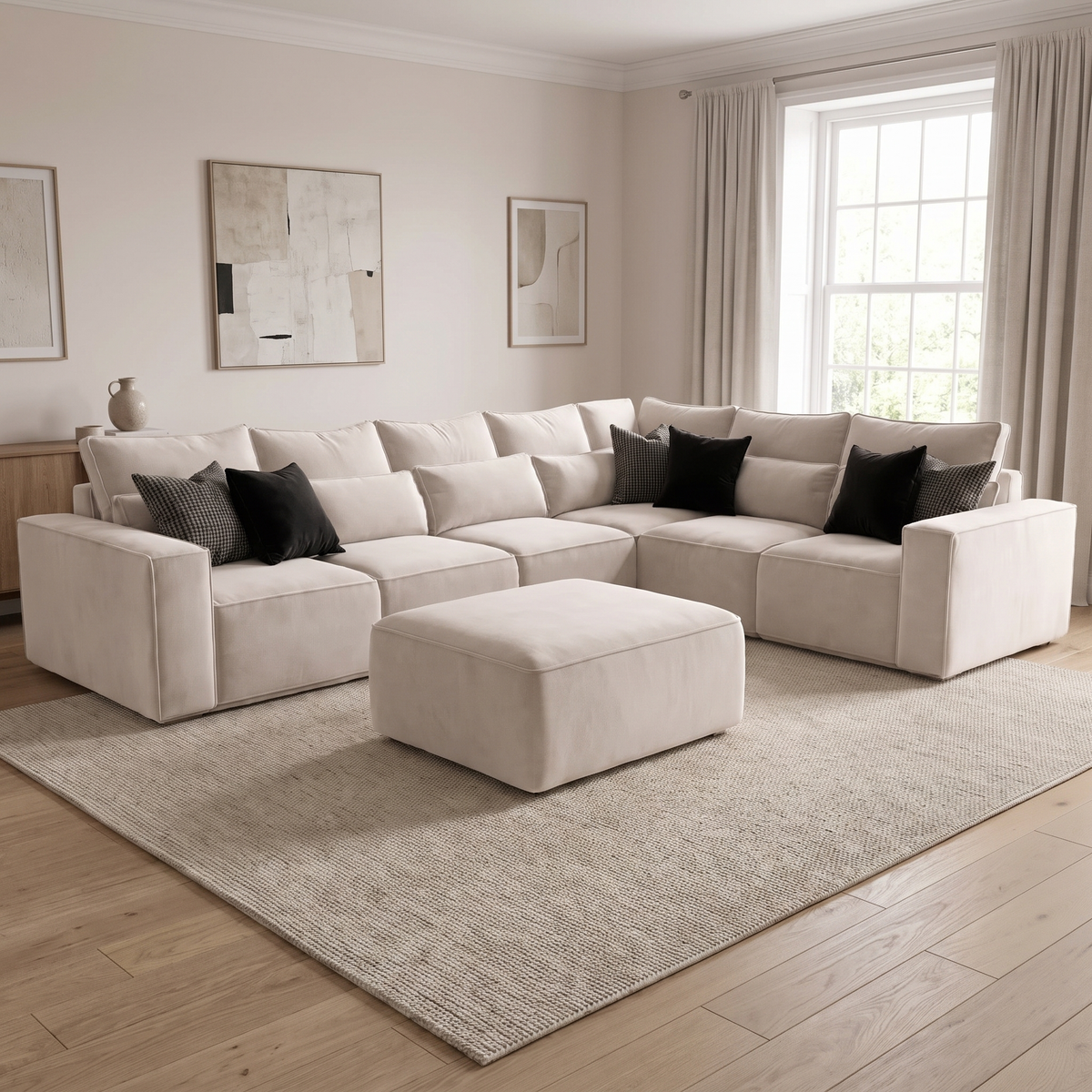 Maison 6 Piece XL Modular Corner Sofa - Closed End — lifestyle room hero
