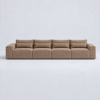 Maison XXL Sofa — Champagne Mink, lumbar support cushions and rounded piping