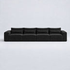 Maison XXL Sofa — Midnight Noir, lumbar support cushions and rounded piping