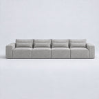 Maison XXL Sofa — Silver, lumbar support cushions and rounded piping