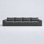 Maison XXL Sofa — Smoked Steel, lumbar support cushions and rounded piping