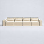 Maison XXL Sofa — White Truffle, lumbar support cushions and rounded piping