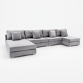 Marcelo Cinema Sofa in Silver on a cold light grey studio background