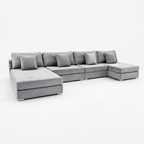 Marcelo Cinema Sofa in Silver on a cold light grey studio background