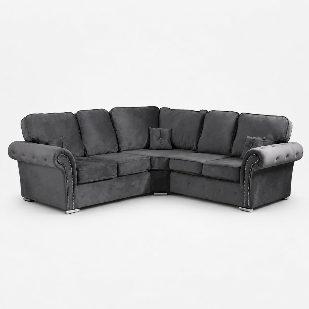 Marlene Corner Sofa Fullback - Smoked Steel - clean studio