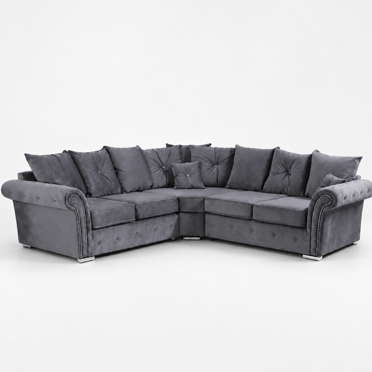 Marlene Corner Sofa Scatterback - Smoked Steel - clean studio