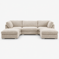Maxim Boucle U Shape Sofa — Bouclé Meringue — cold light grey clean studio