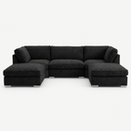 Maxim Boucle U Shape Sofa — Bouclé Midnight — cold light grey clean studio