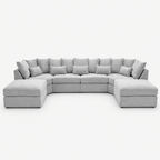 Melton XL U-Shape Sofa — Silver — cold light grey clean studio