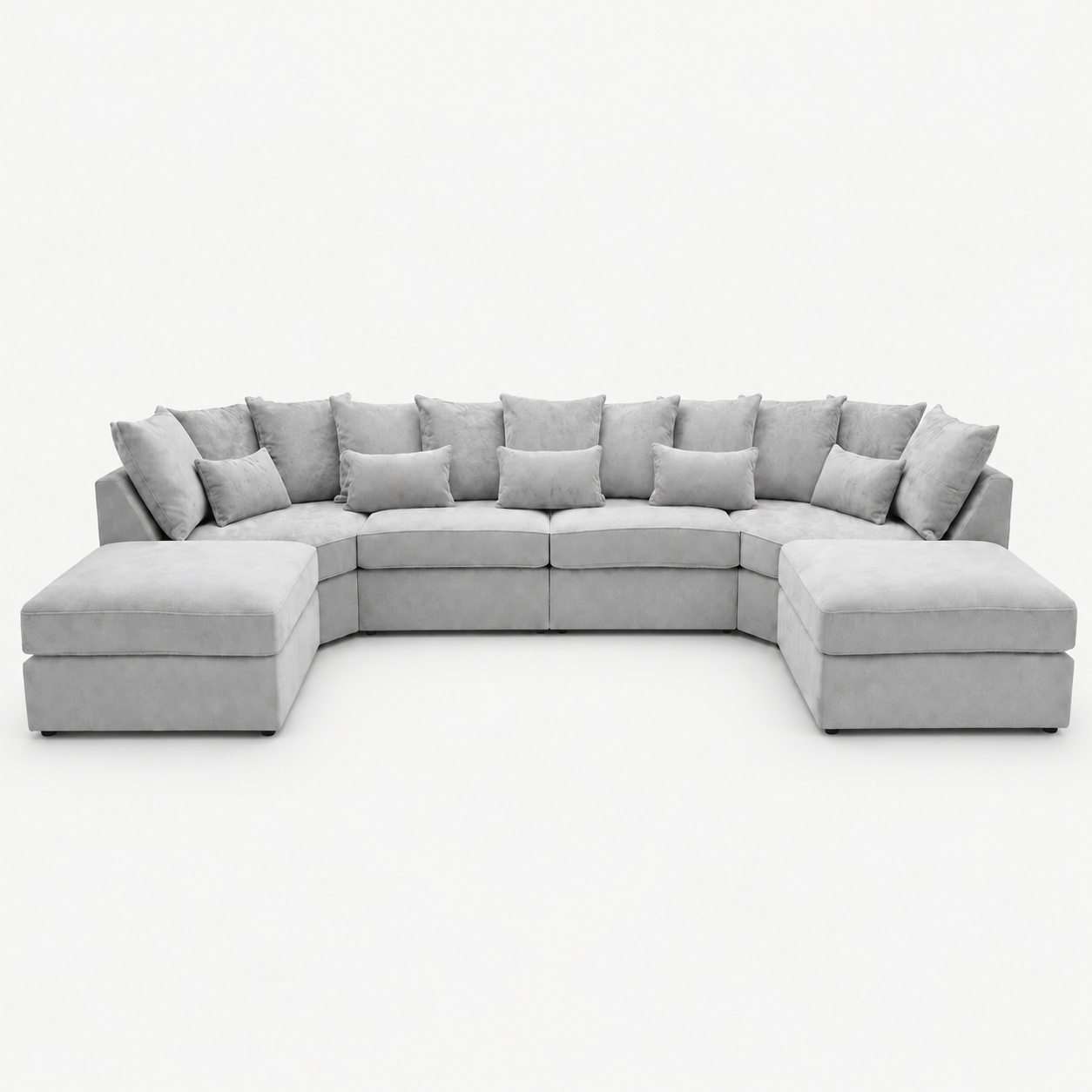 Melton XL U-Shape Sofa — Silver — cold light grey clean studio