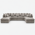 Melton XL U-Shape Sofa — Truffle — cold light grey clean studio
