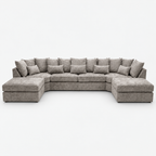 Melton XL U-Shape Sofa — Truffle — cold light grey clean studio