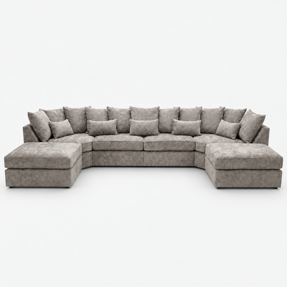 Melton XL U-Shape Sofa — Truffle — cold light grey clean studio