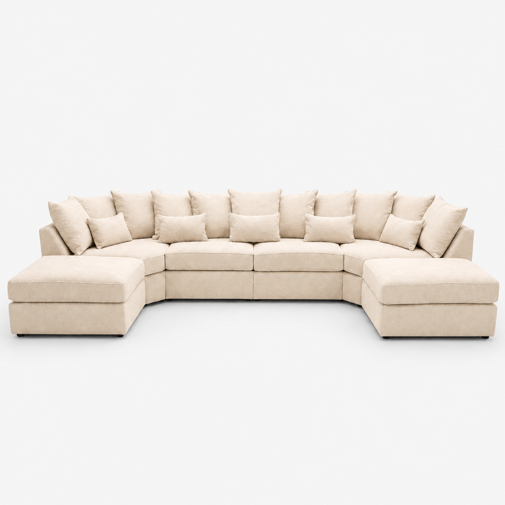 Melton XL U-Shape Sofa — Vanilla Cream — cold light grey clean studio