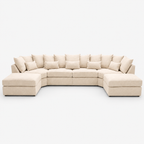 Melton XL U-Shape Sofa — Vanilla Cream — cold light grey clean studio
