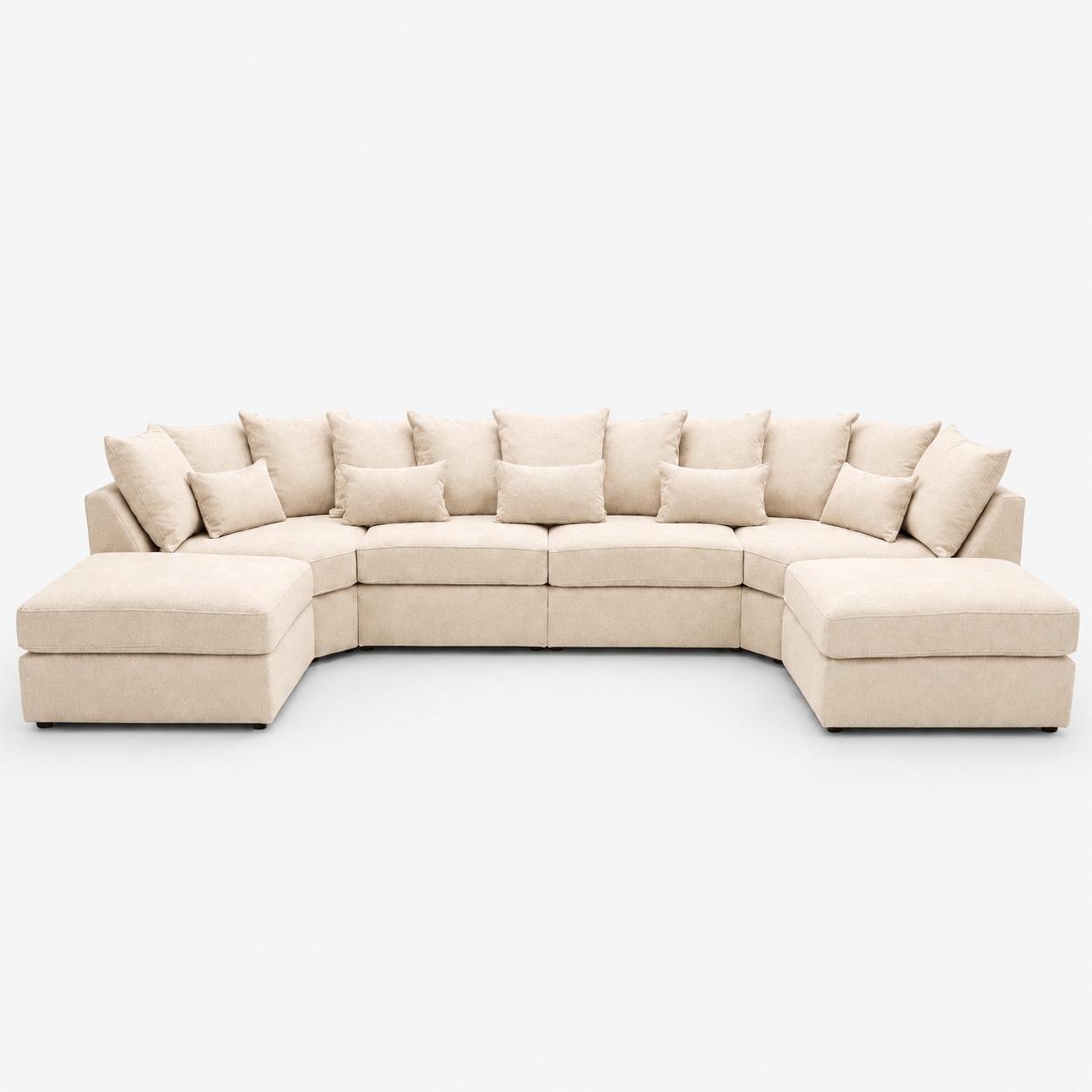 Melton XL U-Shape Sofa — Vanilla Cream — cold light grey clean studio