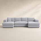 Modern grey sectional sofa with chaise lounges, perfect for luxury living rooms