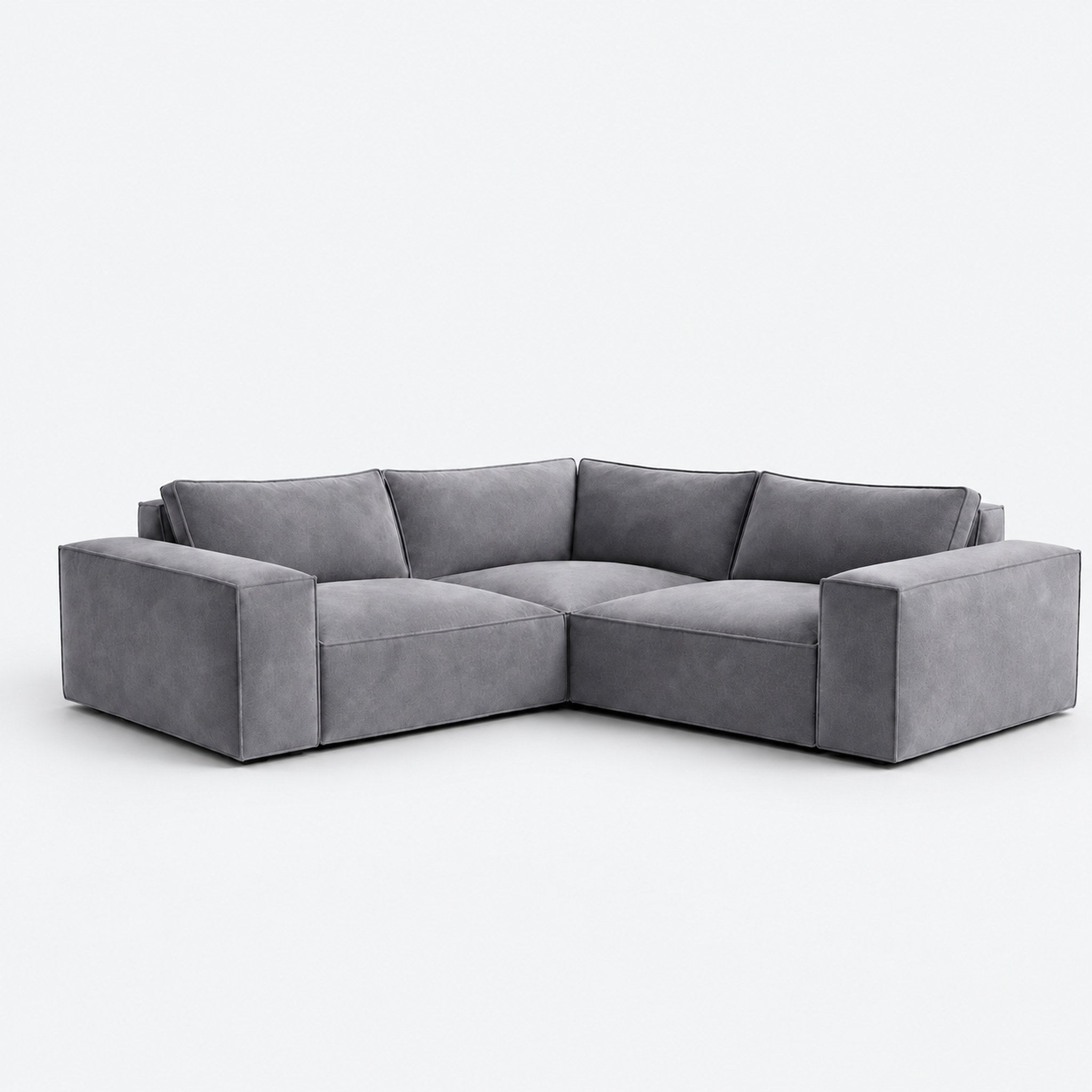 Maison Modular Small Double Corner Sofa - Smoked Steel clean product image