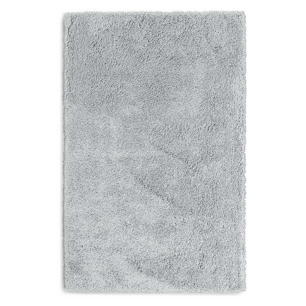 Soft grey shaggy rug for living room or bedroom, luxury home decor