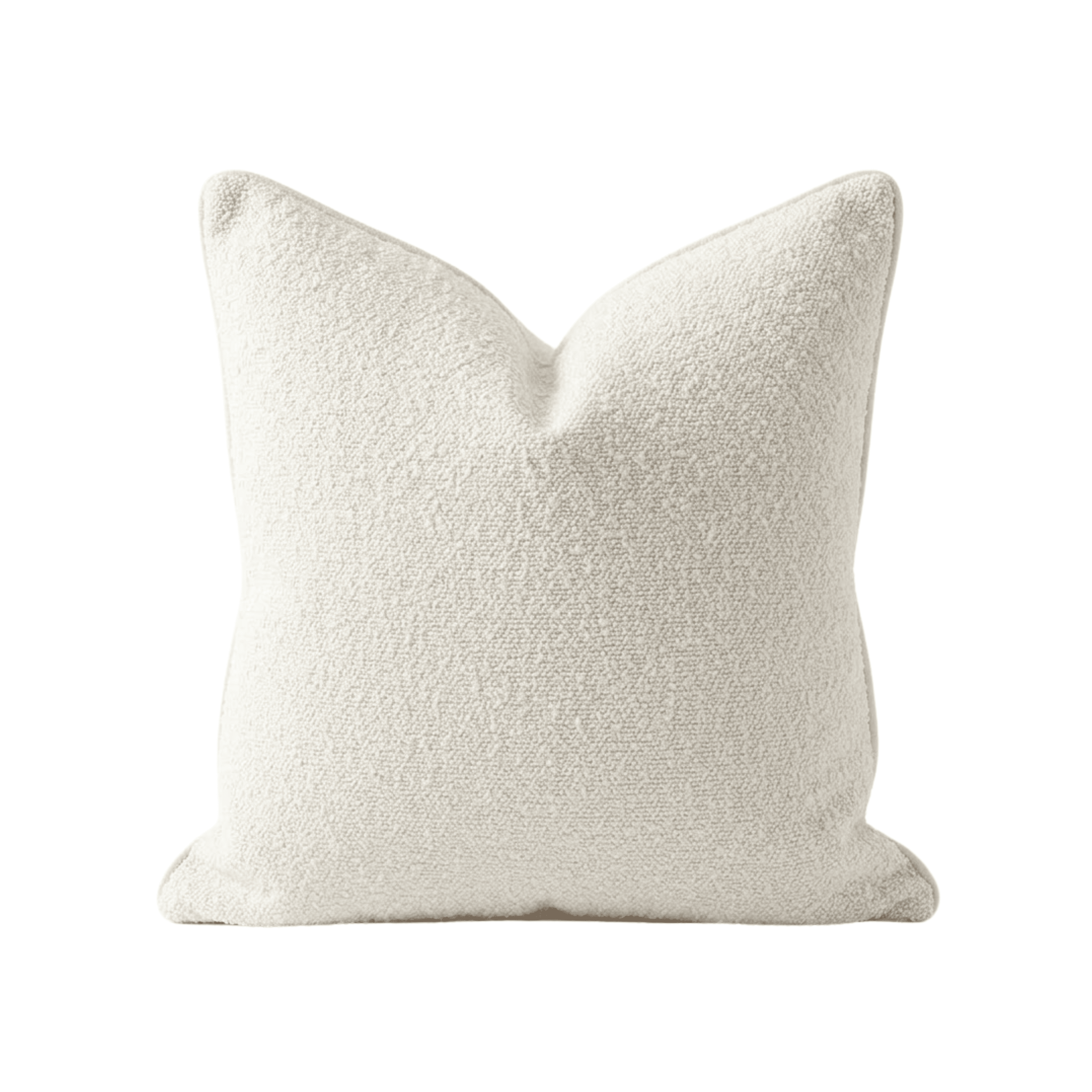 Cream textured square throw pillow for luxury sofa or bed decor