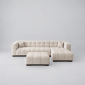 Novara Channel-Tufted Cinema Corner Sofa - Zara Cream - 330cm clean studio