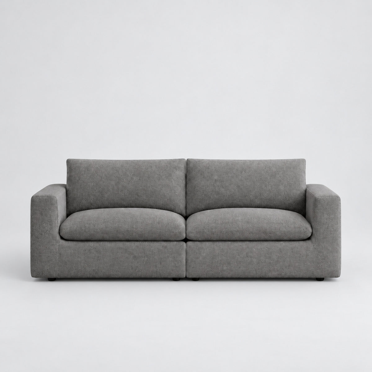 Nuvola 3-Seater Premium Feather-Filled Sofa — Luxe Steel — clean studio