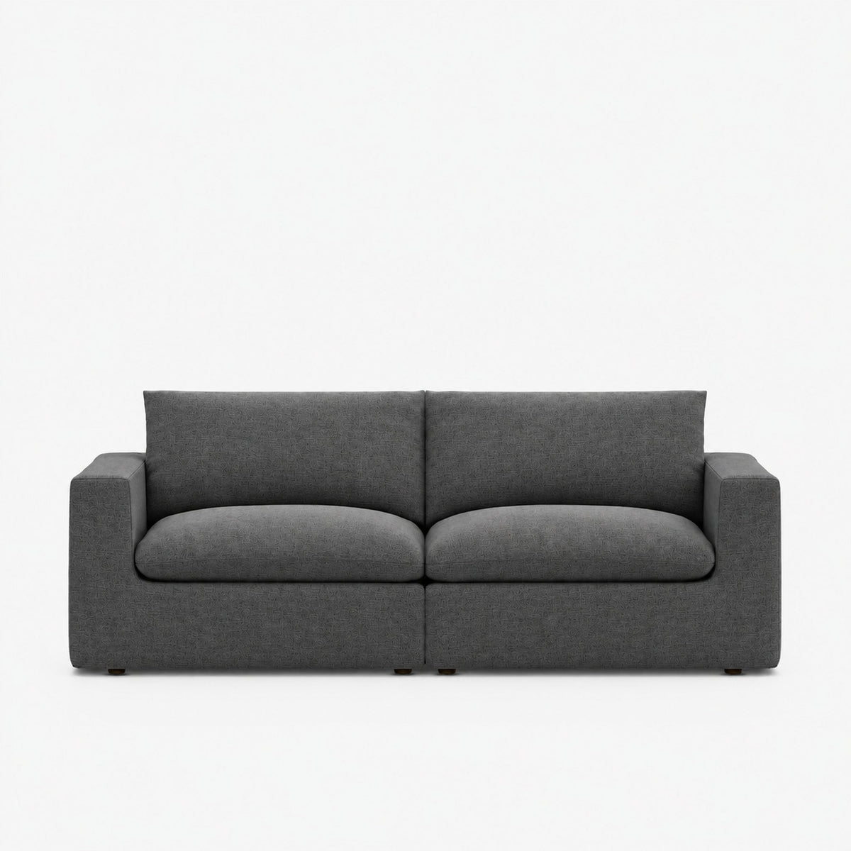 Nuvola 3-Seater Premium Feather-Filled Sofa — Smoked Steel — clean studio