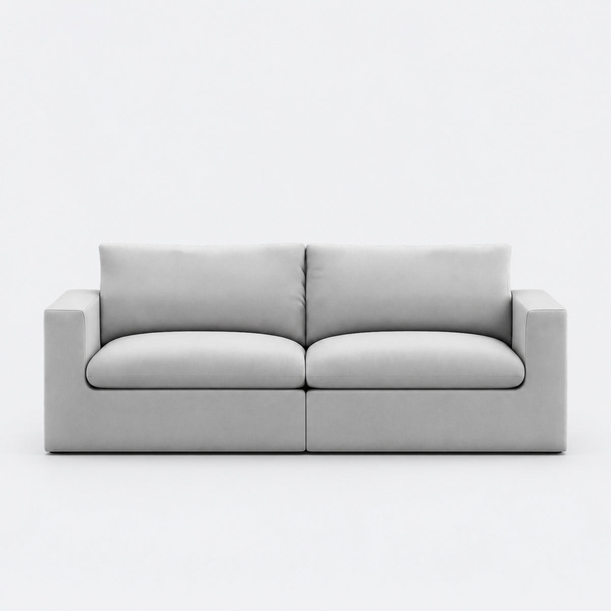 Nuvola 3-Seater Premium Feather-Filled Sofa — Silver — clean studio