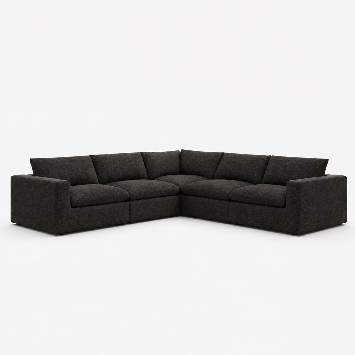 Nuvola 5-Seater Modular Feather-Filled Corner Sofa — Double Espresso — clean studio