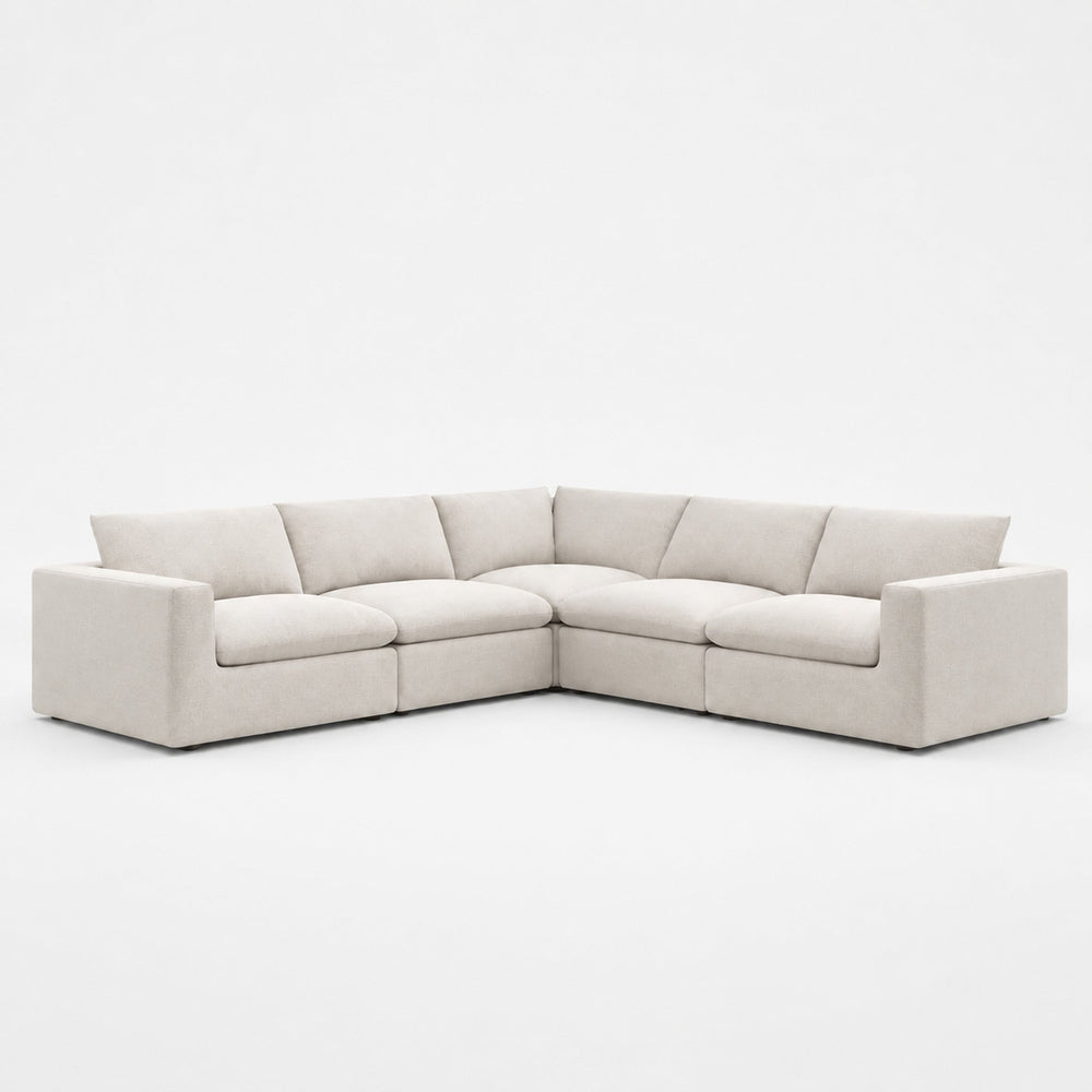 Nuvola 5-Seater Modular Feather-Filled Corner Sofa — Summer Beach — clean studio