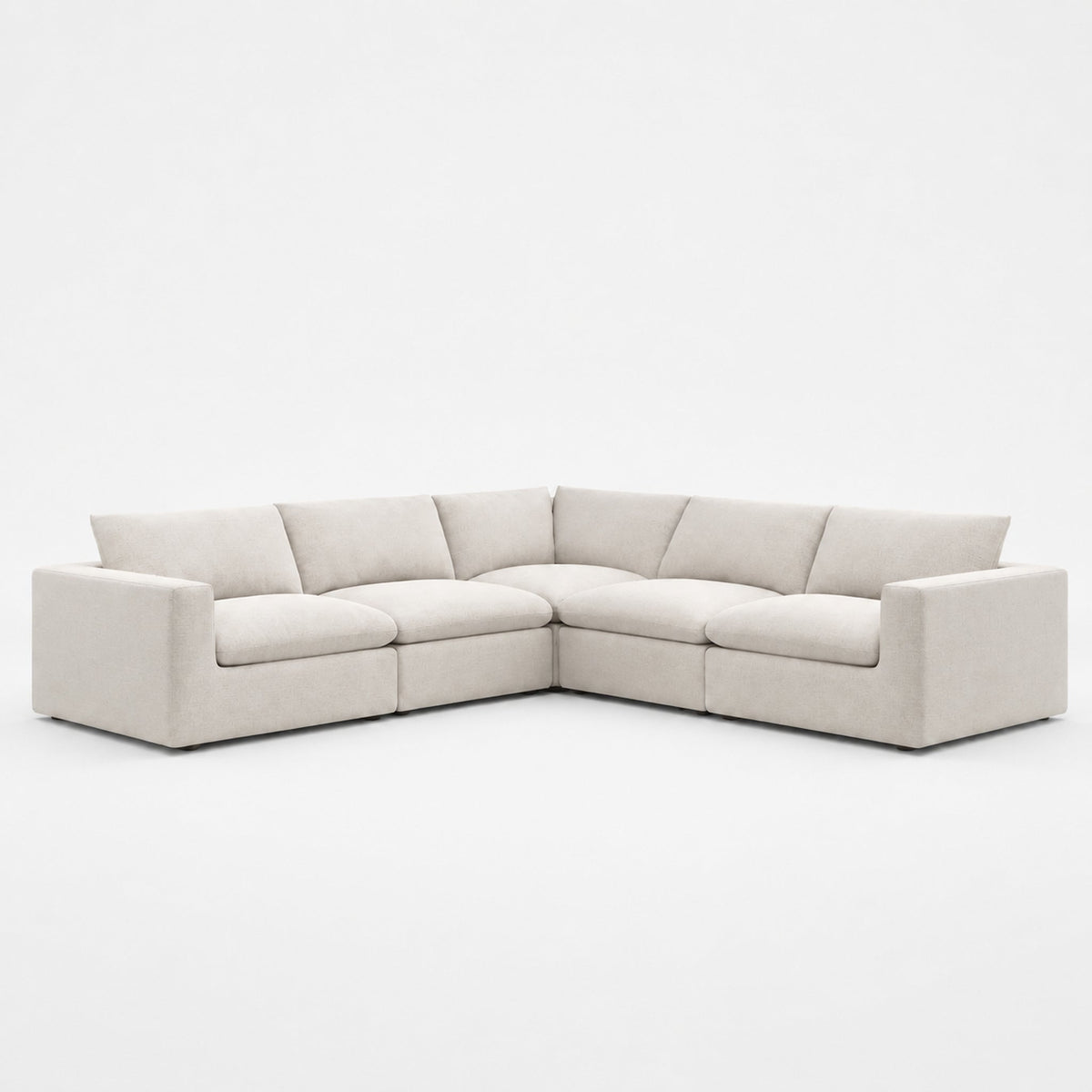 Nuvola 5-Seater Modular Feather-Filled Corner Sofa — Summer Beach — clean studio