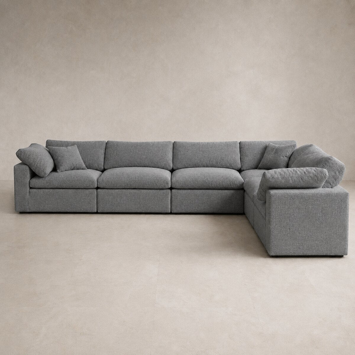 Nuvola 6-Seater Modular Corner Sofa in Luxe Steel Grey — CK Living