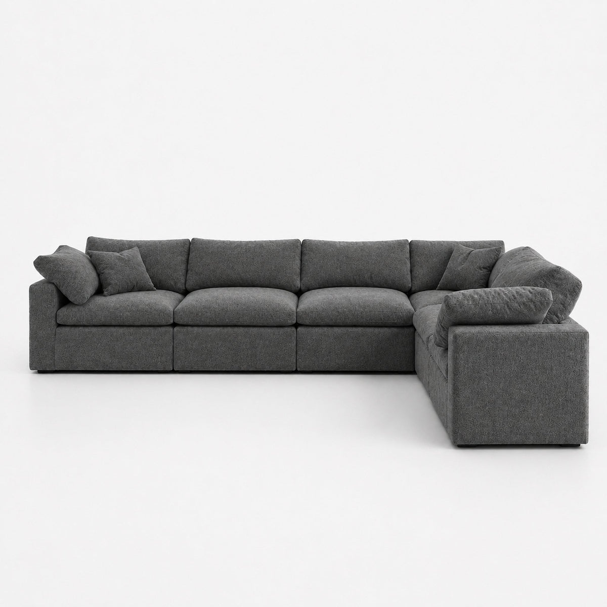 Nuvola 6-Seater Modular Corner Sofa — Smoked Steel — clean studio