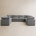 Nuvola Closed-End Large U-Shape Sofa in Luxe Steel Grey — CK Living