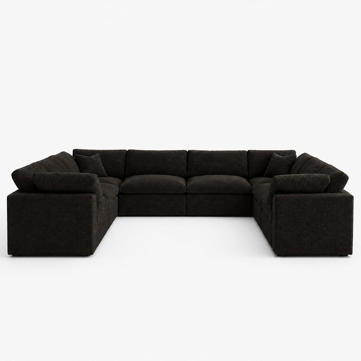 Nuvola Closed-End Large U-Shape Sofa — Double Espresso — clean studio
