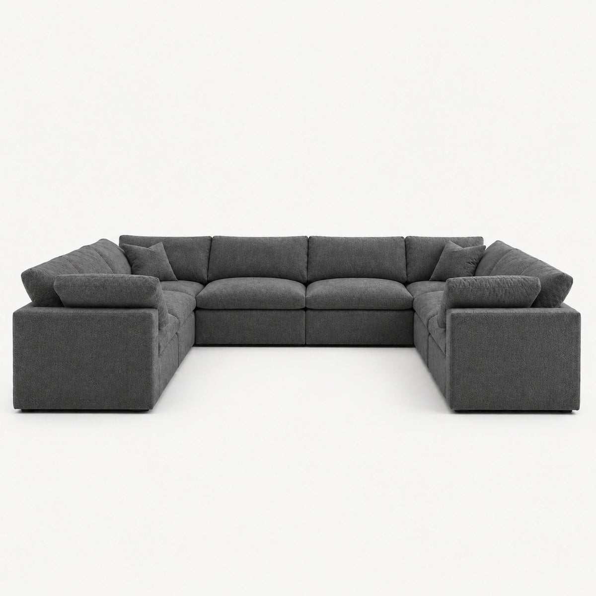 Nuvola Closed-End Large U-Shape Sofa — Smoked Steel — clean studio