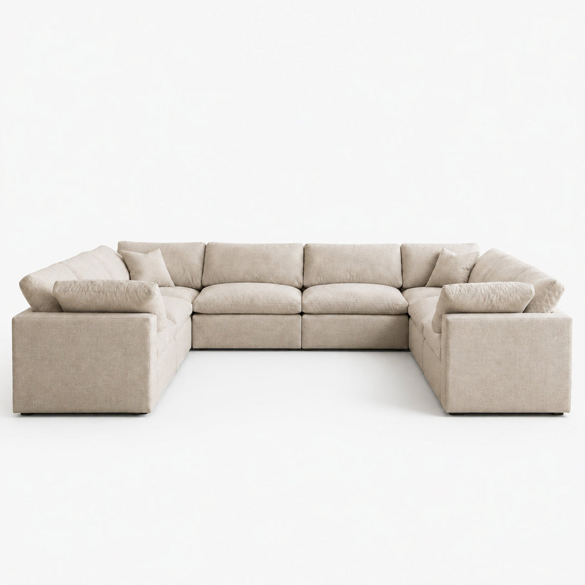 Nuvola Closed-End Large U-Shape Sofa — Summer Beach — clean studio